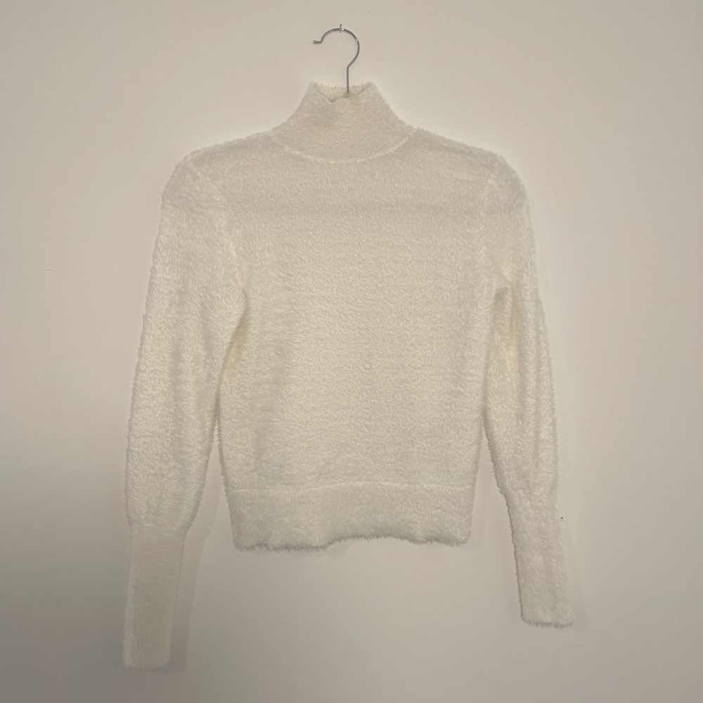 Leith mock neck fuzzy sweater